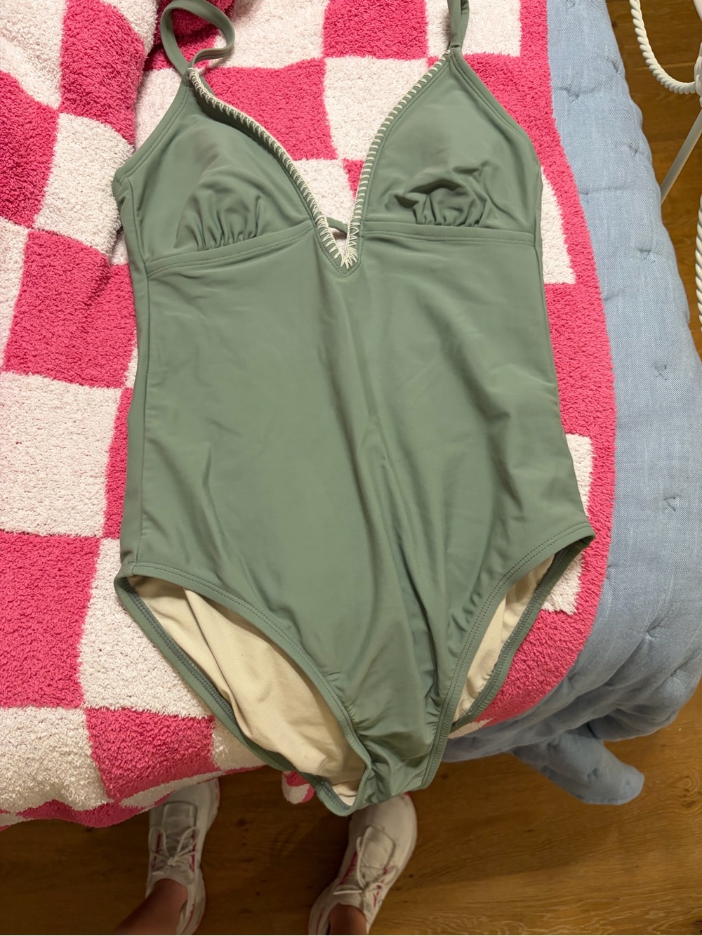 Kona Sol Sage Green Kids One-Piece Swimsuit